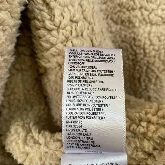 New Free People Cassidy Cozy Jacket Coat Suede Leather Sherpa Oversized Taupe - Picture 4 of 13